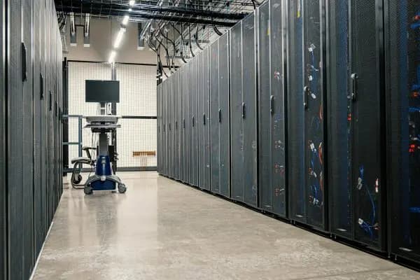 Bir KOBİ ofisinde MikroTik ve Cisco karşılaştırması için kullanılan kurumsal ağ rack görüntüsü